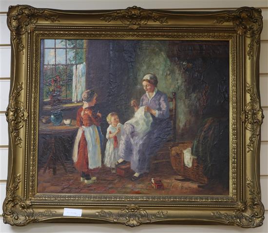 Cornelis Bouter, oil, signed, label verso